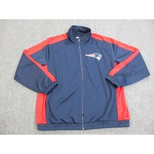 New England Patriots Jacket Mens XL Blue Red‎ NFL Football Track G-III Polyester